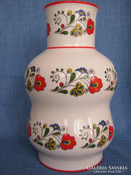 Zsolnay porcelán virágmintás nagy méretű mutatós öblös váza 30 cm