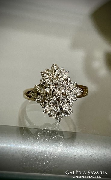 Mega action. ,,. !!! Approx. 0.6 Ct. Diamond 9k Gold Ring! In monumental value