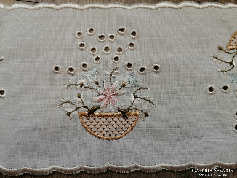 Flower basket machine embroidered ribbon, home decoration