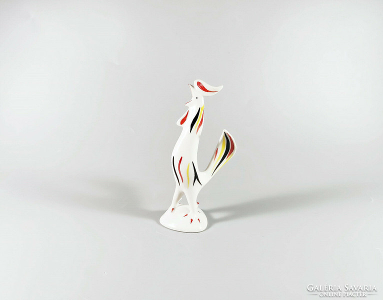 Ravenhouse, mid-century modern rooster hand-painted porcelain figurine, flawless! (J010)