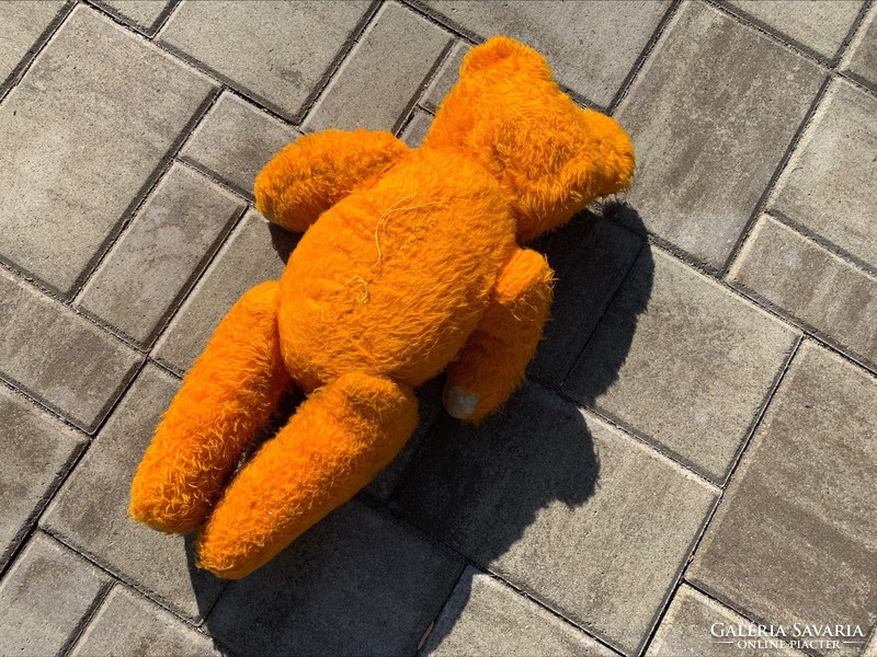 Antique orange teddy bear, large size 62 cm.
