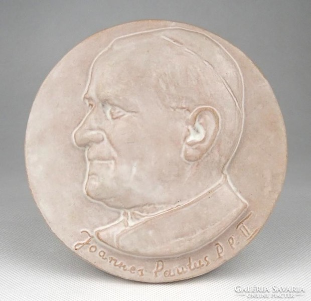 1H559 ii. Pope John Paul Marked ceramic plaque wall decoration 13 cm