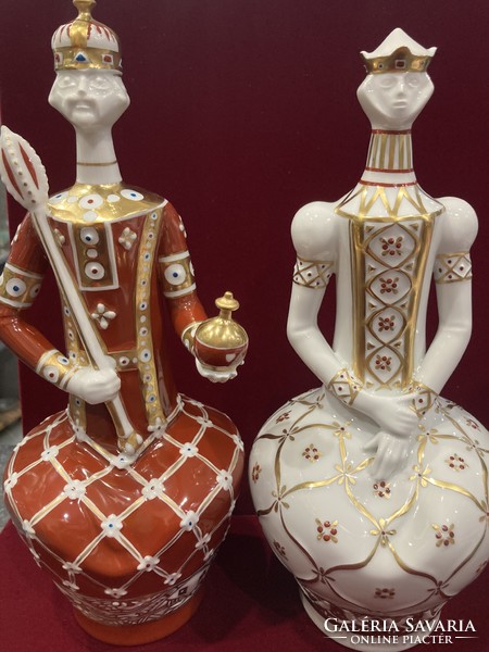 St. Stephen and Queen Gizella from Hollóház porcelain