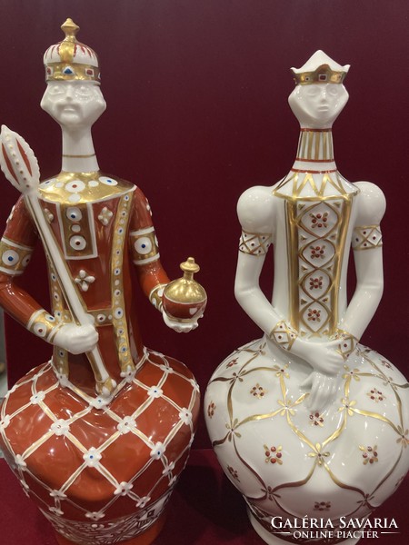 St. Stephen and Queen Gizella from Hollóház porcelain