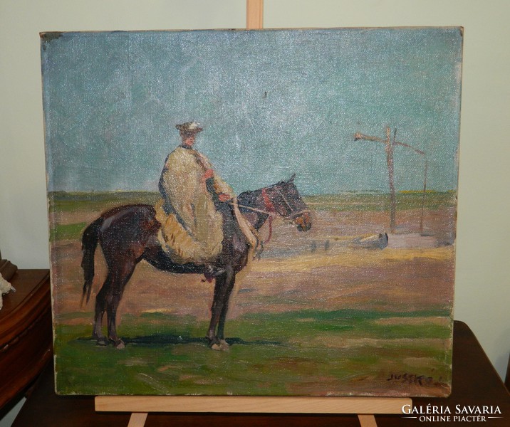 Juszkó Béla (1877 - 1969) Csikós a lovon festmény