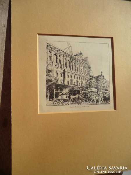 1924 London celebrities street details, collection of pictures of buildings with passe-partout