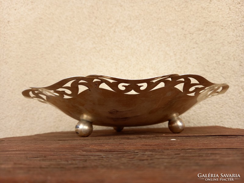 Old silver-plated fruit bowl with centerpiece