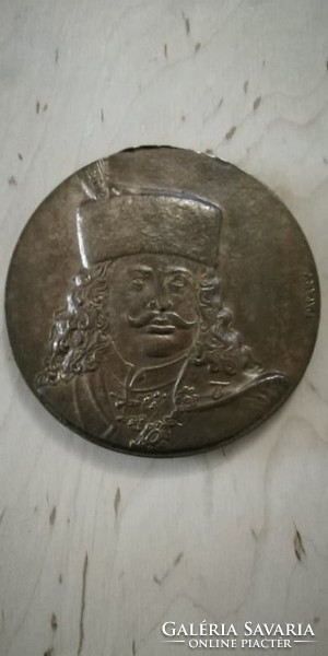 Rare! Béla Pataky Rákóczi bronze plaque, signed, Rákóczi mgtsz Rákóczi village