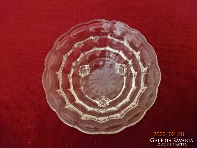 Polished glass, centerpiece with three legs, diameter 14 cm. He has! Jókai.
