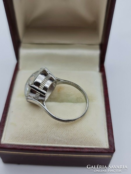 Large stony silver ring