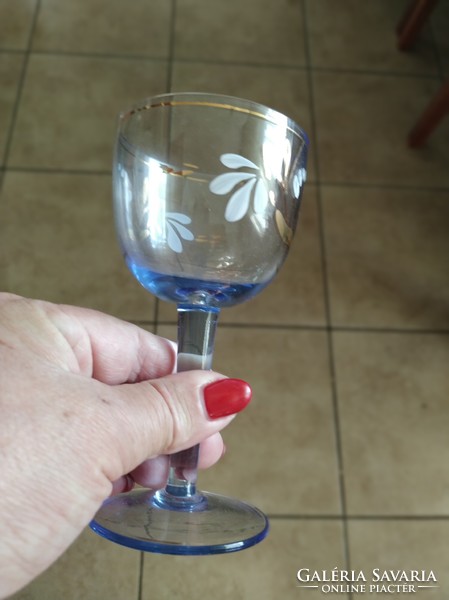 Wine glass with base 5 pcs for sale! Blue, stained glass 5 pcs