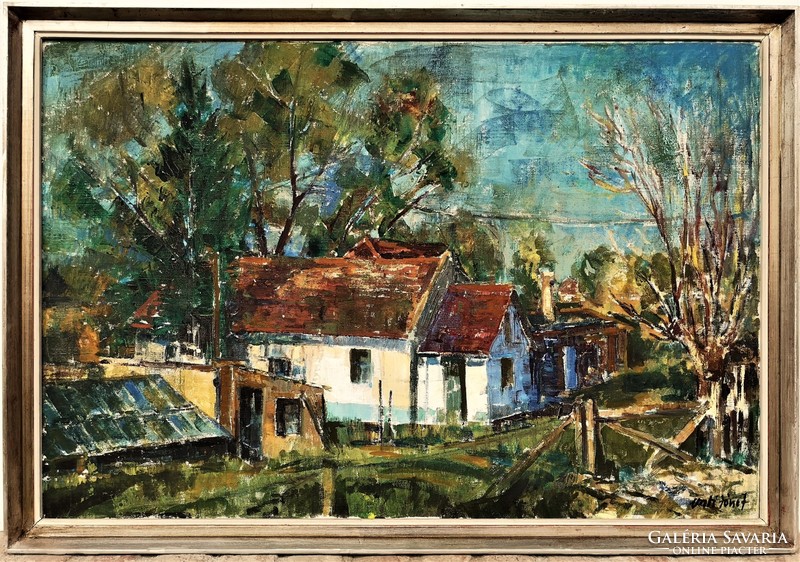 Landscape of Joseph Vati (1927 - 2017). Picture gallery painting 96x66cm with original guarantee! Size: framed