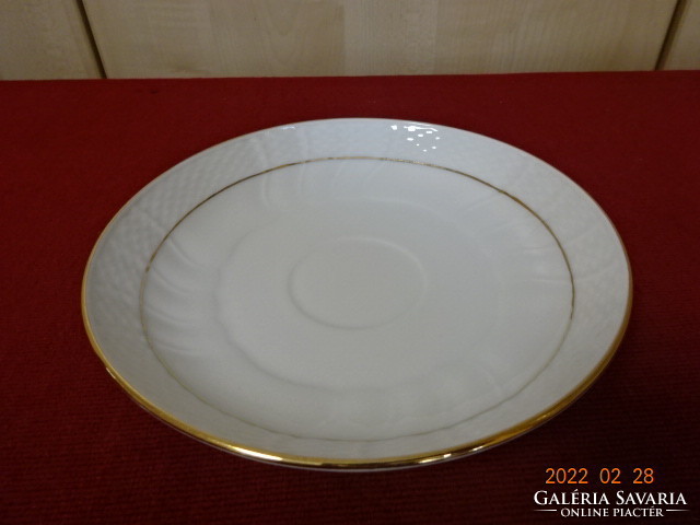Herend porcelain teacup placemat with gold trim. Signed 1701. Vanneki! Jókai.