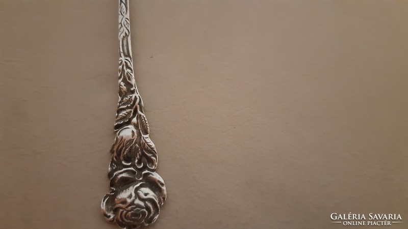 Antik rózsás végű holland ezüst snackes villák 10 db 132g