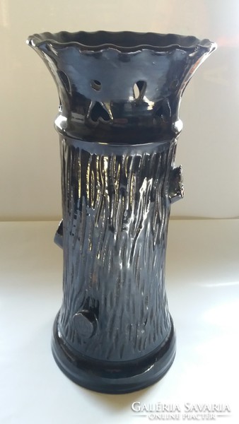 Badár I., Gádoros: fatörzs alakú kerámia váza 30 cm ritka gyűjtői darab