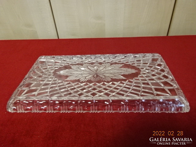 Italian crystal tray. Size: 34 x 17.5 x 3 cm. He has! Jókai.