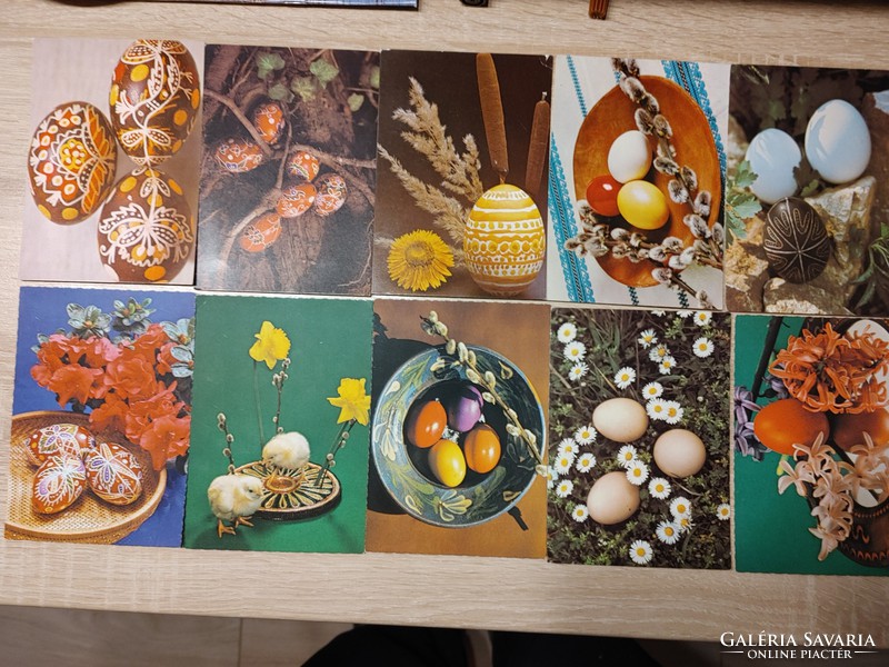 7 db önálló 10 es húsvéti képeslap csokor 1600 Ft/ csokor