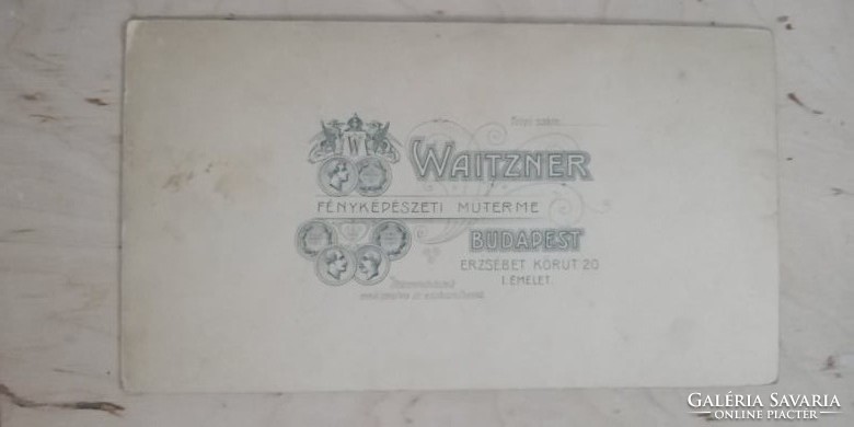 Antique photo of male waitzner from the workshop of Elizabeth Boulevard in Budapest