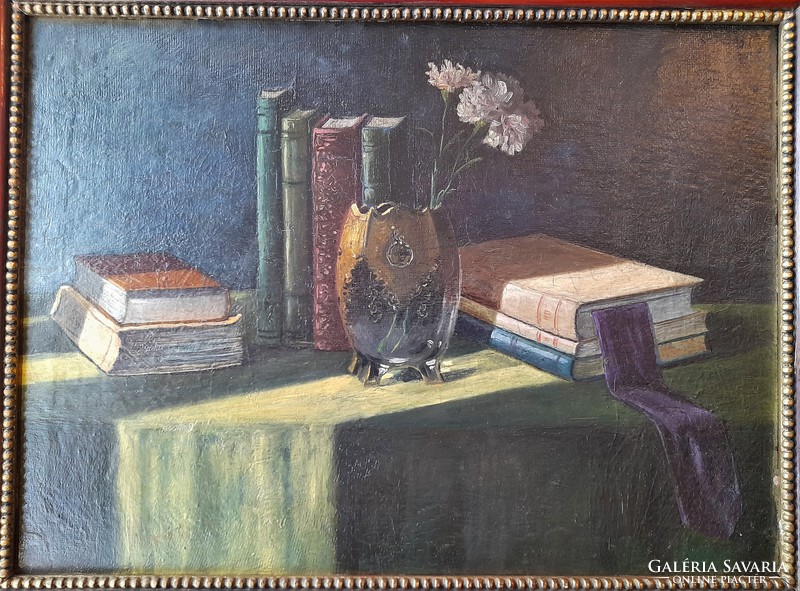 Lakos Alfréd (1870 - 1961): Könyvek c. csendélet