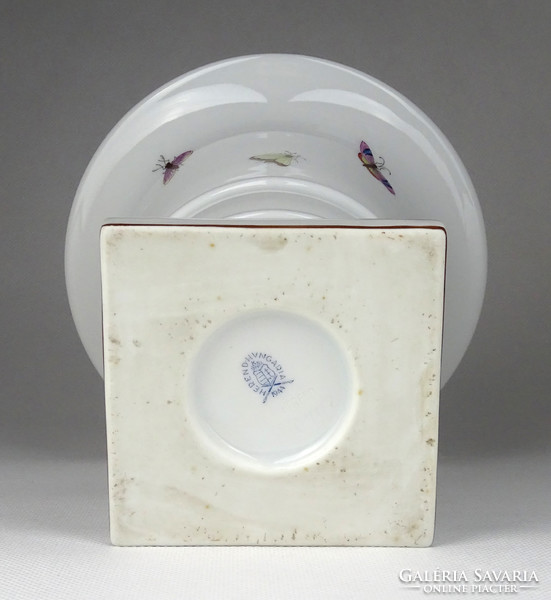 1H511 Régi Herendi Rothschild mintás oroszlánlábas porcelán kaspó 1944