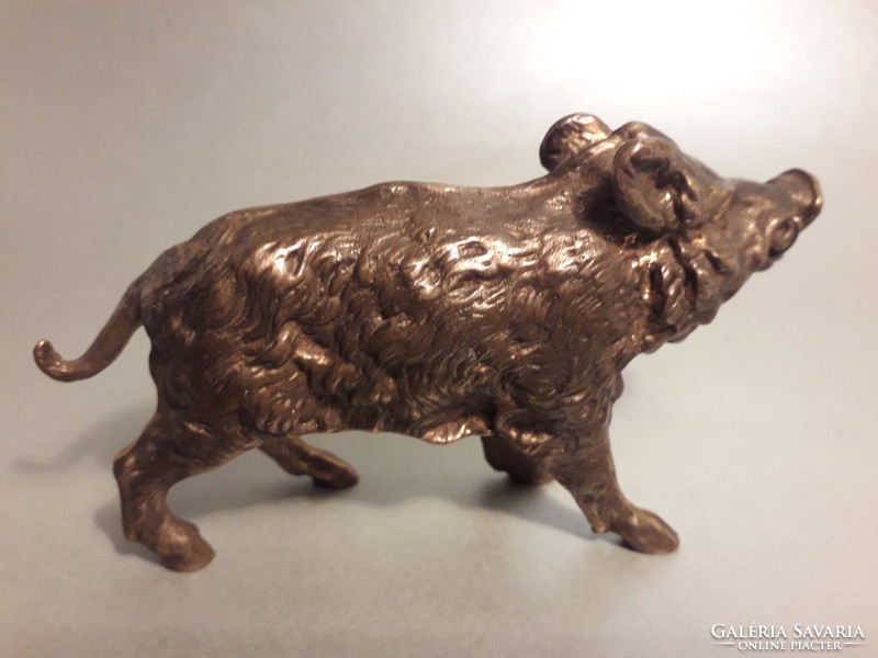 Antique Viennese Bronze - Marked PBW Petri Bronze in Vienna - Wild Boar Statue Marked Original Rarity