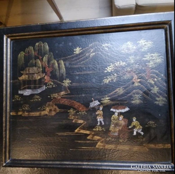 Ill. Napóleon- kori barokk kinaizáló asztal - Jardinière