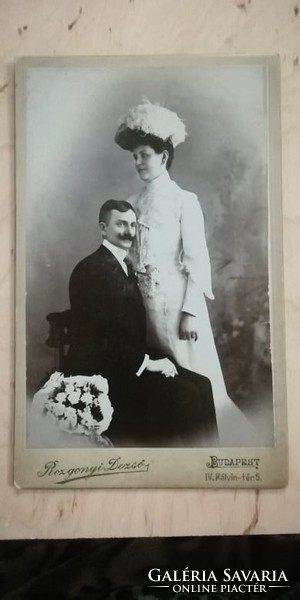 Antique wedding photo from the studio of Dezső Rozgonyi Budapest iv .Ker