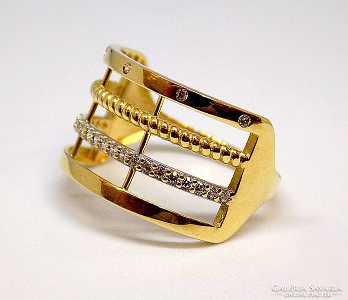 Gold ring with stones (zal-au104883)