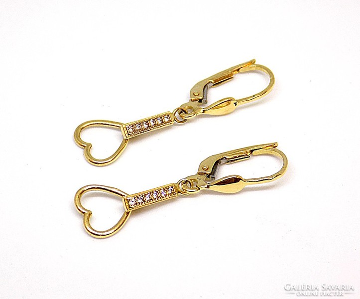 Gold Gold Dangle Earrings (zal-au104865)