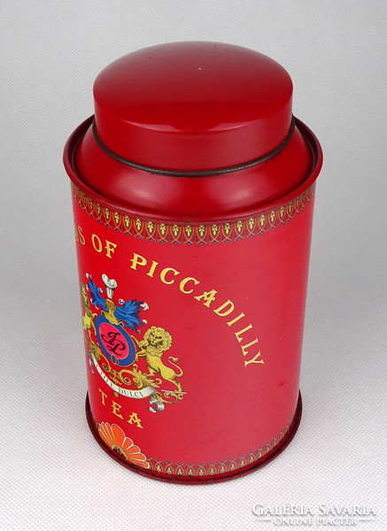 1H512 old red jacksons of piccadilly sheet metal box 16.5 Cm