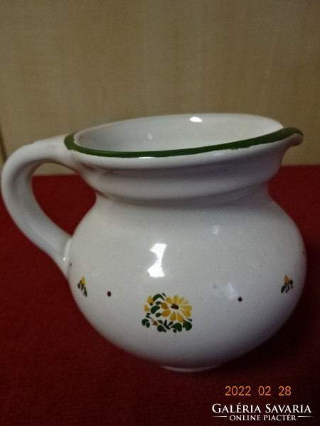 German glazed ceramic jug with green border, height 8.5 cm. He has! Jókai.