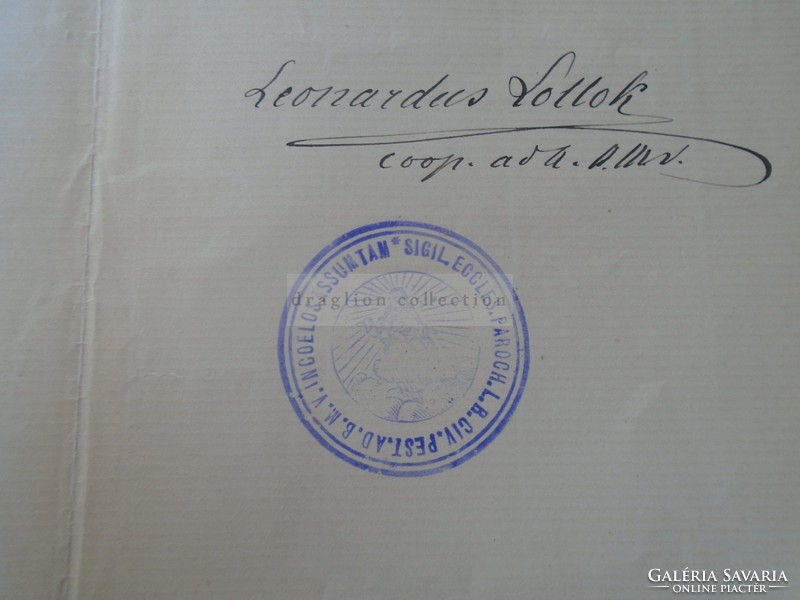 Za393.4 Old document budapest 1885 - signature of sándor fenefesi -jozefa zeiler - leonardus lollok