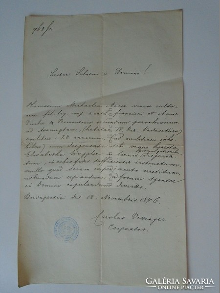 Za392.3 Old document budapest moser - zimber 1875 budapest carolus veczinger