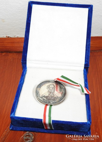 Joseph Eötvös silver commemorative medal in its original velvet box
