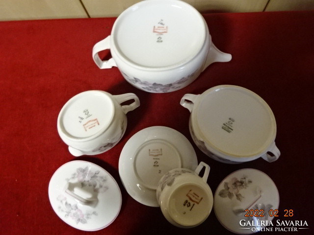 Hüttl tivadar Czech porcelain three-person antique tea set. He has! Jókai.