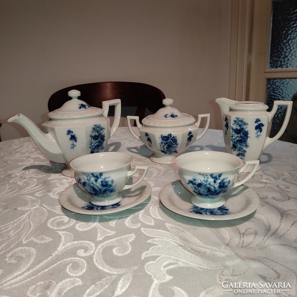 Rosenthale teás készlet gyönyörű  kék festéssel! 2 személyesen luxus porcelán!