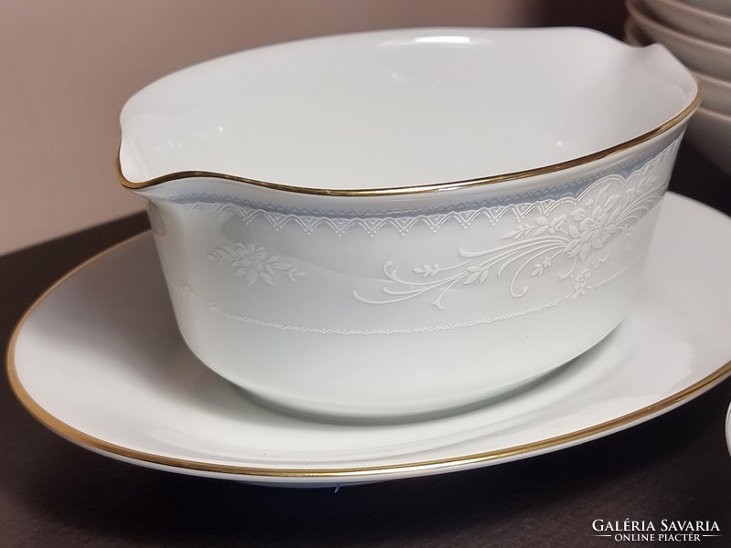*NORITAKE CHRISTINE 3290 formaszámú festett aranyperemes japán porcelán  hiányos teás készlet
