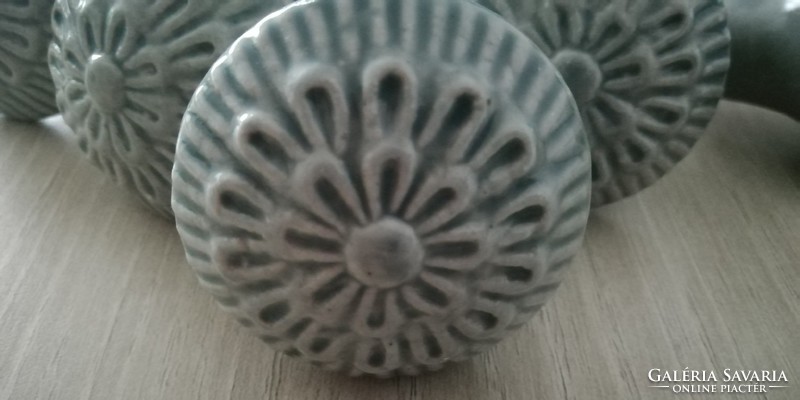 Wonderful embossed porcelain furniture buttons provence, vintage