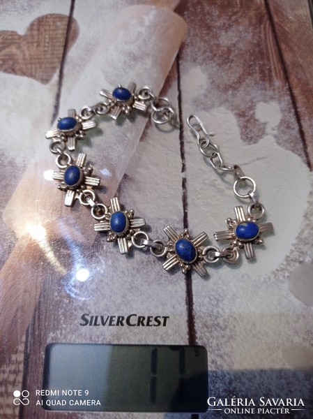 Silver bracelet / bracelet with lapis lazuli