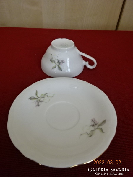 Csehszlovák porcelán négy személyes kávéskészlet rózsa mintával. Vanneki! Jókai.