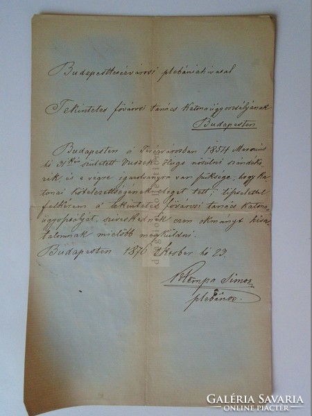 Za391.8 Old document of the Metropolitan Council of the Military Department of the Wusses Hugo 1876