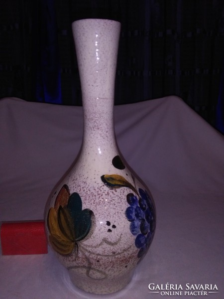 Retro szőlő mintás kerámia váza - 28 cm
