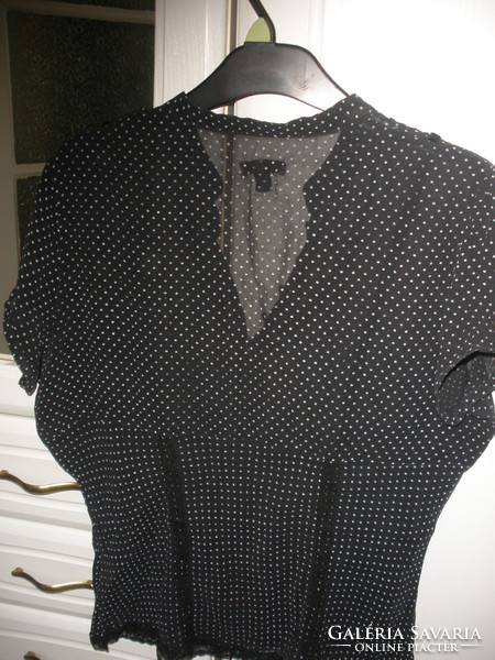 Black, spotted 100% silk top