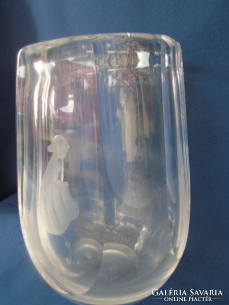 Brutally serious Scandinavian lead crystal vase from about 1930-40 serious weight