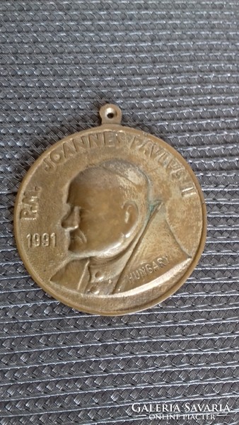 Bronze plaque 1991, ii. Pope John Paul {v30}