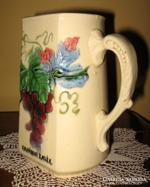 Antique Art Nouveau jug with vine motifs from Kremnica