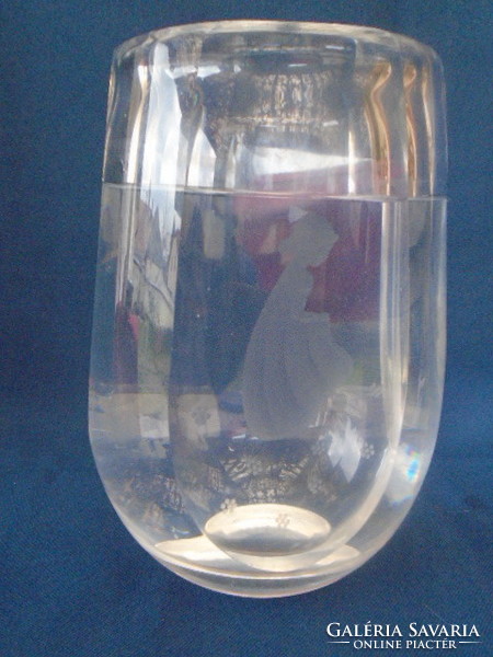 Brutally serious Scandinavian lead crystal vase from about 1930-40 serious weight