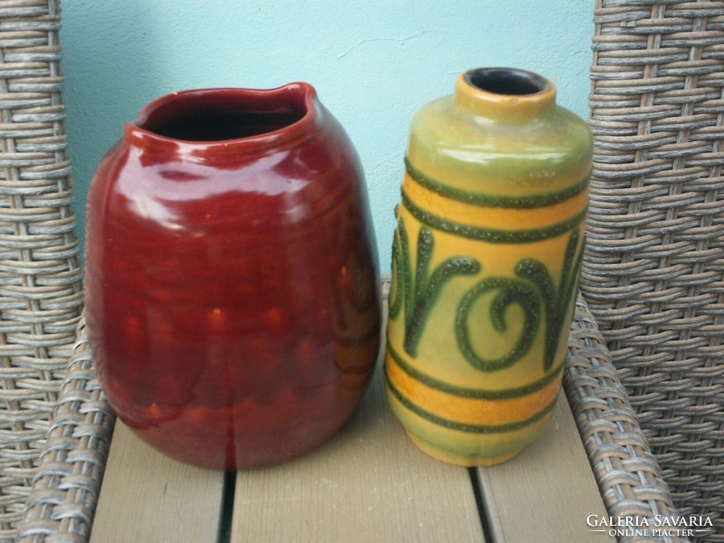 Special offer retro marked ceramic vase in the form of a stable bag with a belly