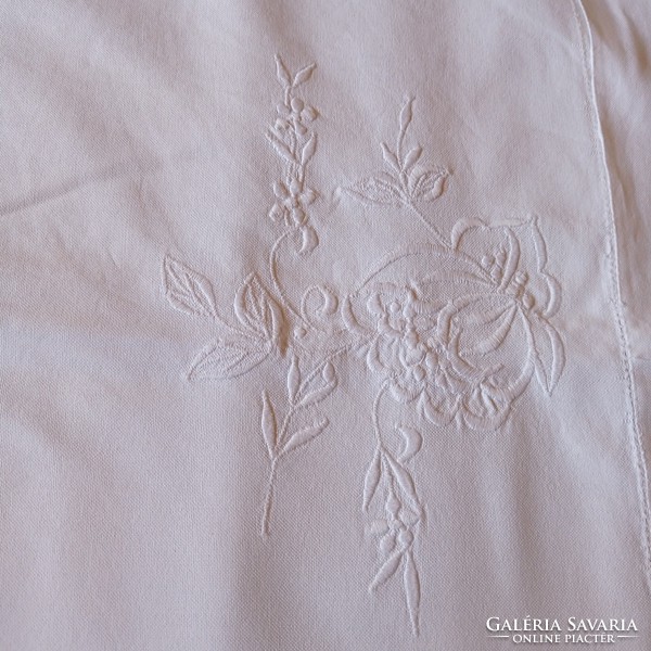 Embroidered cotton half-pillowcase, 85 x 50 cm