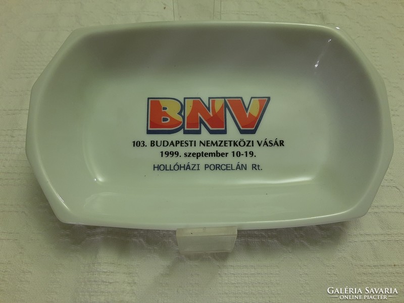 Reklám, Hollóházi porcelán kínáló tálka, 1999. BNV